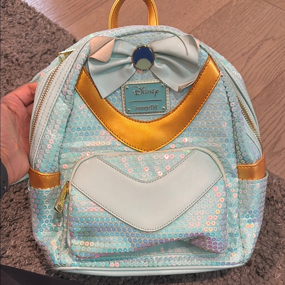 Loungefly - Aladdin Jasmine Disney Sequin Backpack with Gold and Blue Accents